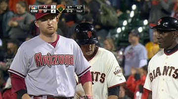 ARI@SF: Fielding error in left allows Blanco to score
