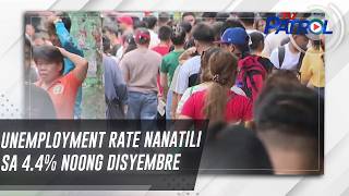 Unemployment rate nanatili sa 4.4% noong Disyembre | TV Patrol