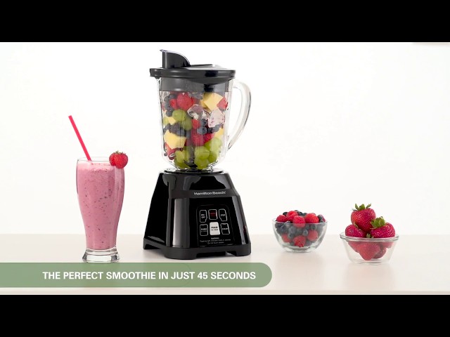 Hamilton Beach Smoothie Smart Blender with Pour Spout & 40 oz. Glass Jar,  Black 56206 