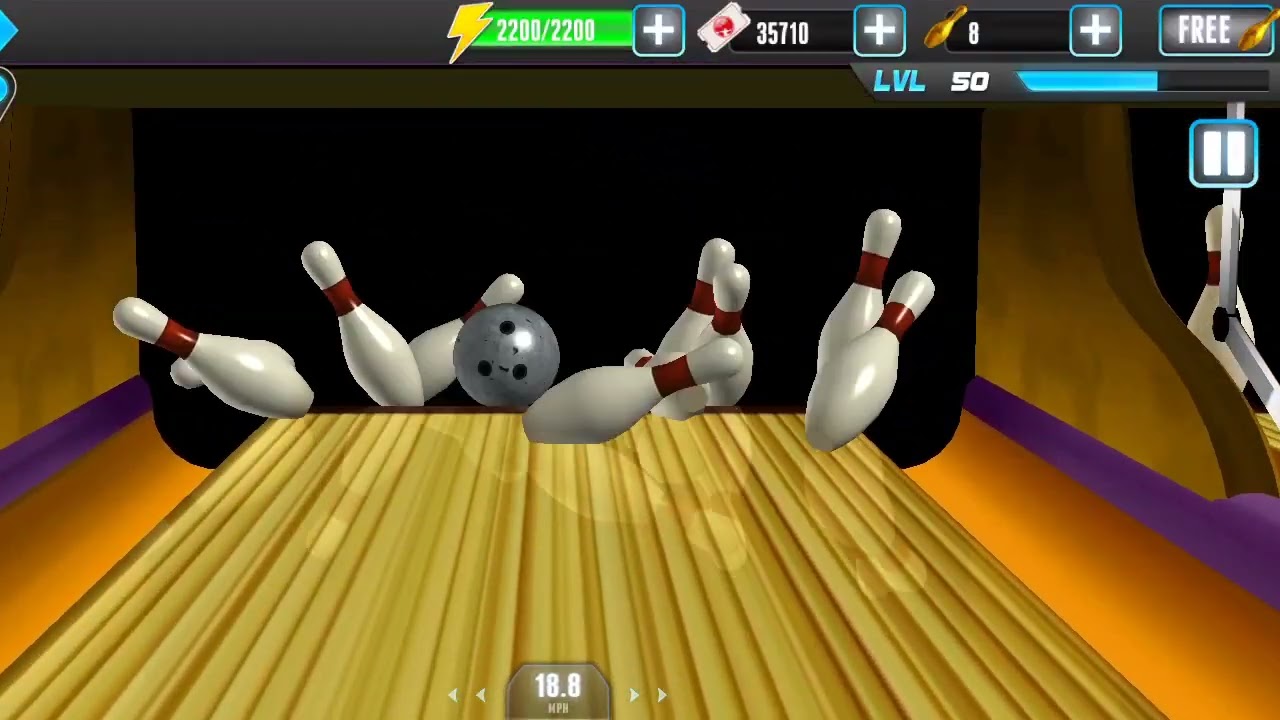 A 300 game of PBA BOWLING CHALLENGE with music