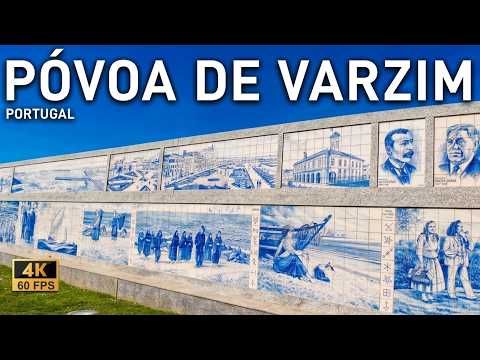 PÓVOA DE VARZIM Portugal 4K 🇵🇹 | Relaxing Beach Walk • Coastal City Walking Tour (No Talking)