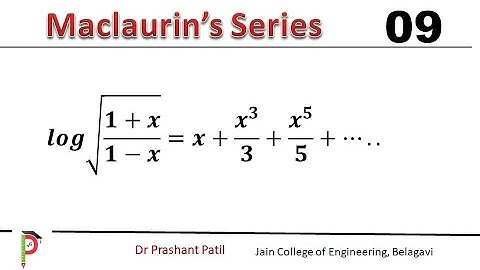 Power Series expansion || 𝒍𝒐𝒈√((𝟏+𝒙)/(𝟏−𝒙)) || Maclaurin