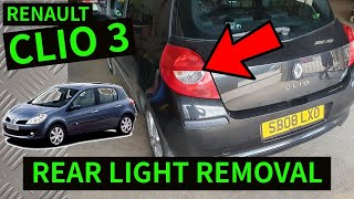 RENAULT CLIO 3 - How To Remove Rear Brake Light Tail Lamp Bulb Change Removal 2006-2012