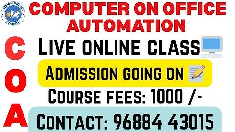 COA Online Class 2026 💻 | Computer on Office Automation Full Course in Tamil | Join Now 🚀