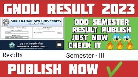 Gndu Result 2023 Publish ✔️ || Gndu Result 2033 Declared 😱 || Gndu Odd Semester Exams Result