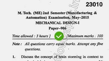 2015 Mdu Mtech ME 2nd Sem Mechanical Design Question Paper