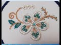 beautifull hand embroidery work/floral embroidery design witrh pearl beads