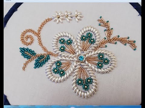 Hand embroidery/amazing design with pearl beads to make a stylish dress 