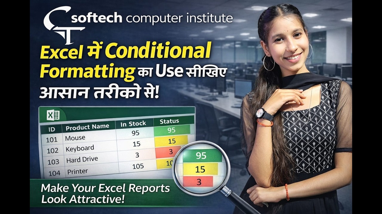 👉Powerfull Excel Data Highlight Trick 🔥 Softech Computer Institute ...