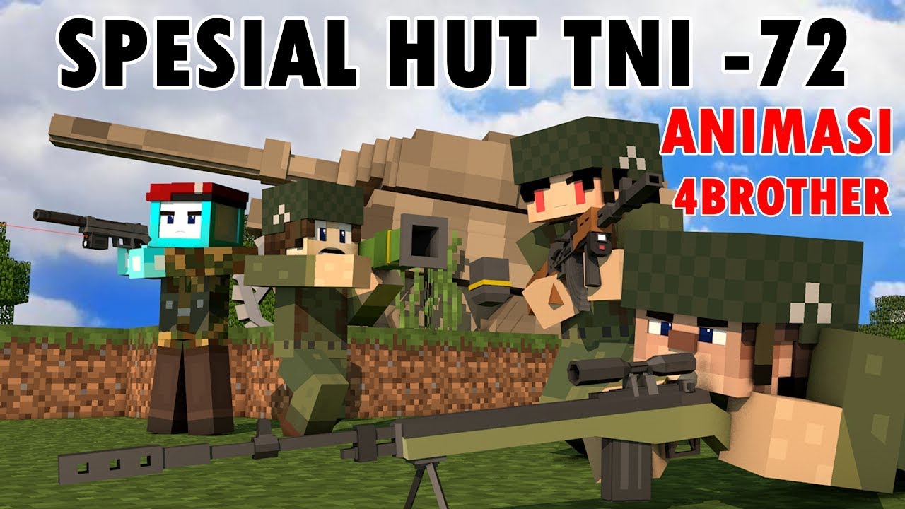 ANIMASI 4BROTHER SPESIAL HUT TNI ANIMASI MINECRAFT INDONESIA