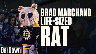 TROLLING LEAFS FANS IN A HUMAN-SIZED BRAD MARCHAND RAT COSTUME