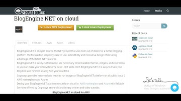 Secured Blog Engine Net on Windows 2012 R2 - Deploy on Azure , AWS and Google Cloud Platform.