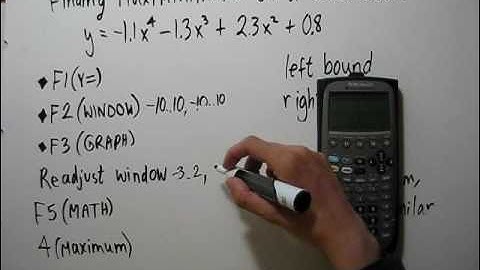 Finding Local Minimums/Maximums Using a Calculator TI-89