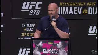 Dana White says no #UFC279 Press Conference. Chaos in the back.