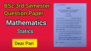 2021 MDU Bsc Sem 3 Mathematics Question paper | Statics @Dear_Pari
