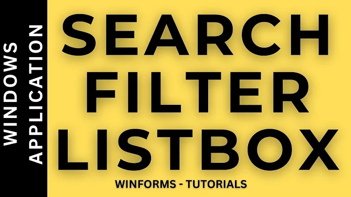 Listbox Search Filter By Textbox In Winforms c#