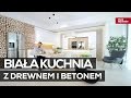 Biała kuchnia z drewnem i betonem - Studio Max Kuchnie ...