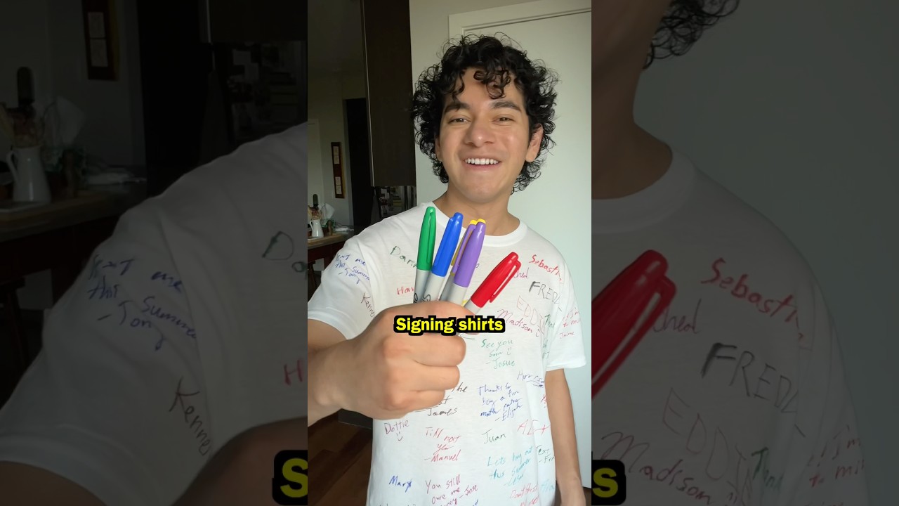 Signing shirts on the last day of school…