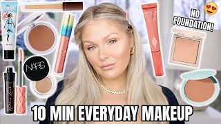 EVERYDAY GLOWY 10 MINUTE MAKEUP ROUTINE 😍 *no foundation* | KELLY STRACK