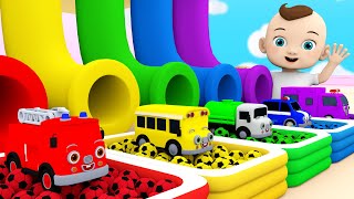 Bingo Song + A Tisket A Tasket  Giant slides and color changing baths  Nursery Rhymes & Kids Songs