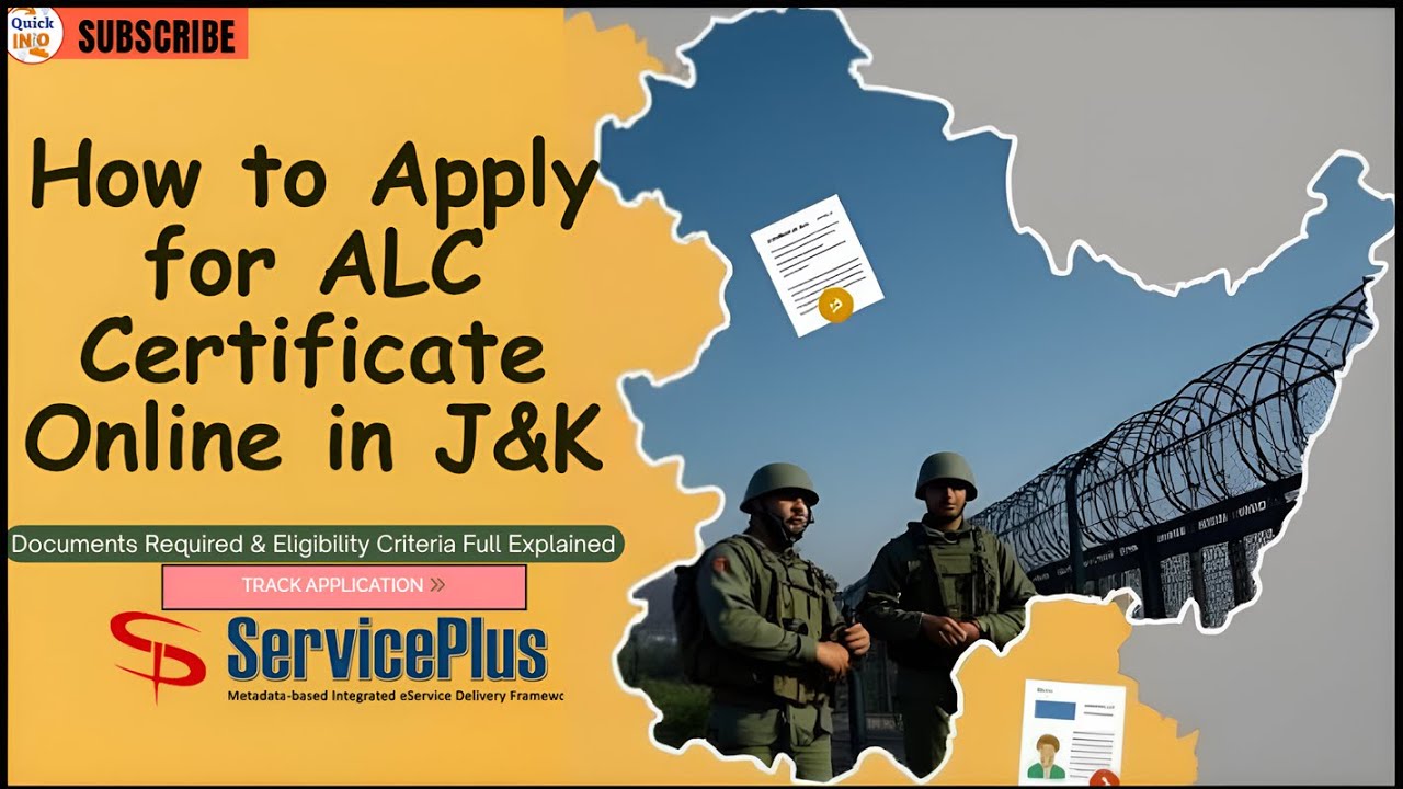 ALC / IB Certificate in J&K | How to Apply, Eligibility, Documents, Status & Download Certificate📝