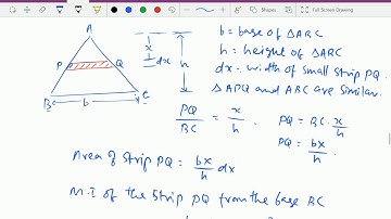 Engineering mechanics : - ( Moment of Inertia of Triangular section by integration ) -- 23.