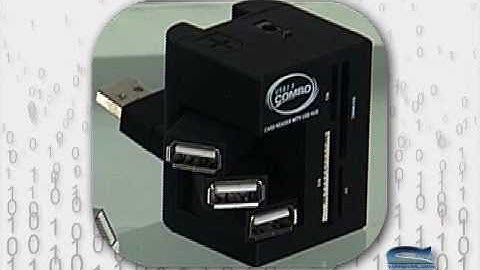 USB 2.0 Portable 3-Port Hub & Card Reader Combo