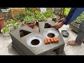 how to make wood stove from cement