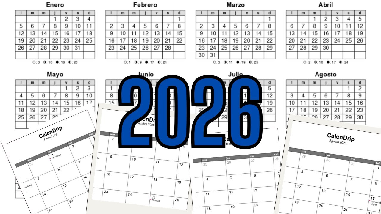 Calendario 2026 en Español 🗓️ Todos los Meses (PDF Imprimible) - YouTube