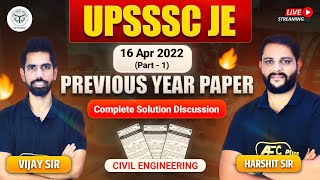 UPSSSC JE 2022 | Previous Year Question Paper Discussion | UPSSSC 2024 | Civil Engineering