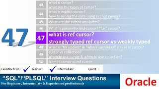 Oracle PL SQL interview question Explain REF Cursor Strongly Typed Ref Cursor and Weakly typed Ref C