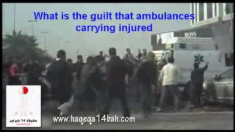 Protesters attacking ambulances in Bahrain