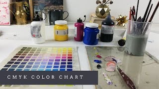 acrylic color chart, cmyk acrylic painting