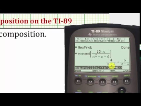 Perform Partial Fraction Decomposition on the TI-89