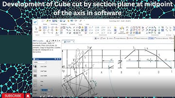 Development of Cube cut by section plane at midpoint of the axis in software