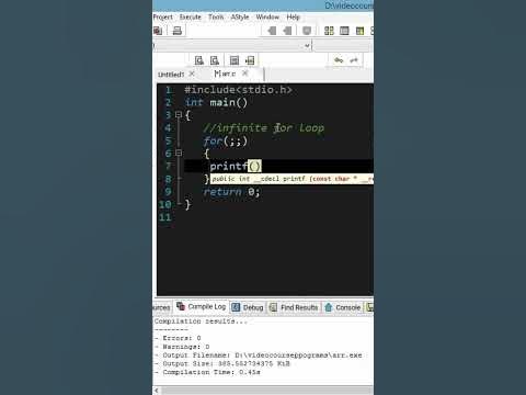 Infinite for loop | c programming #cprogramming #trendingshorts # ...