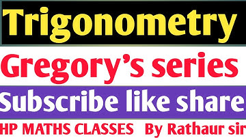 #Trigonometry #Gregory series #gregoryseries #Bsc 1st #engineering maths