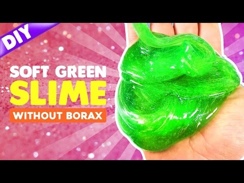 Making Soft Green Slime (without Borax) Satisfying Slime Video