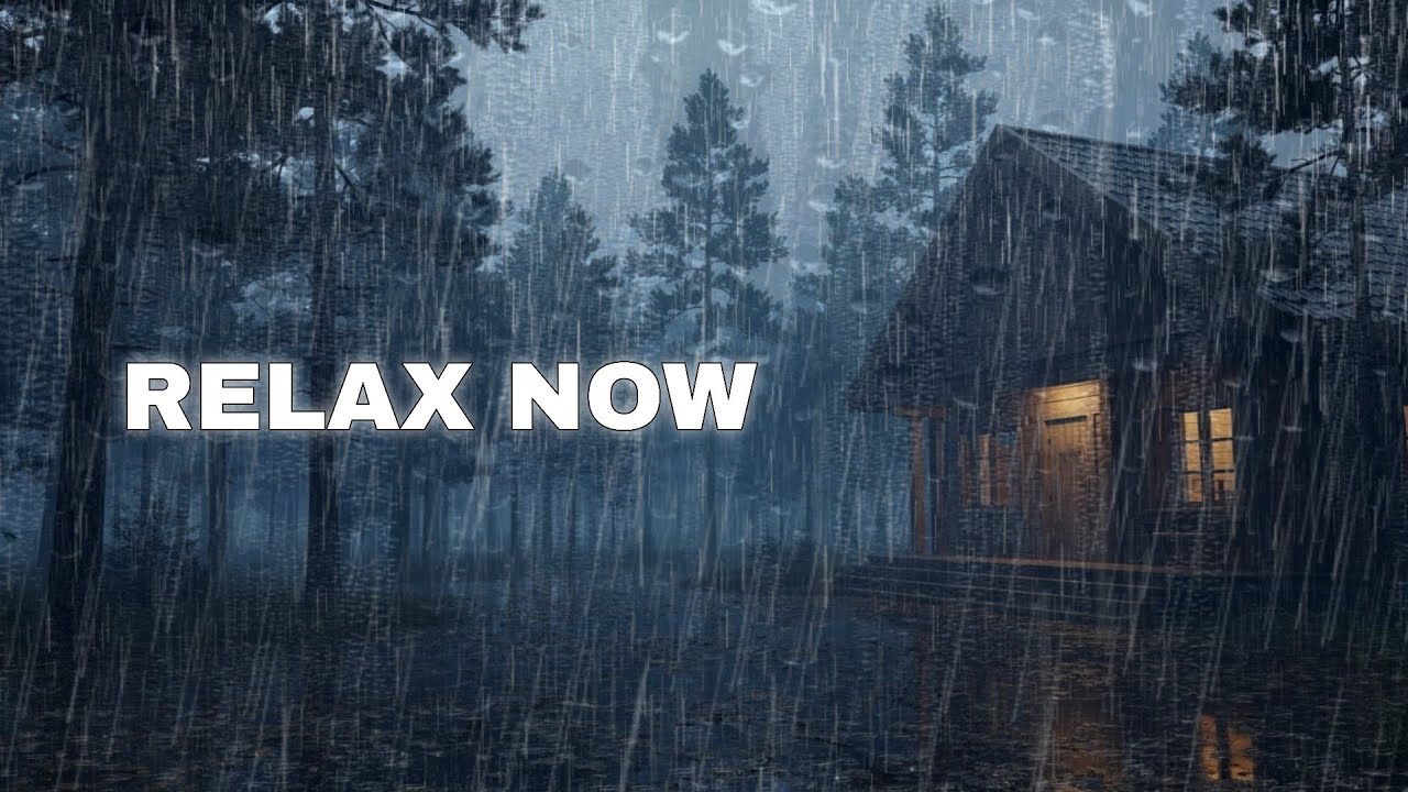 Relaxing Night Rain in the Forest | Cozy Cabin Ambience for Sleep & Study