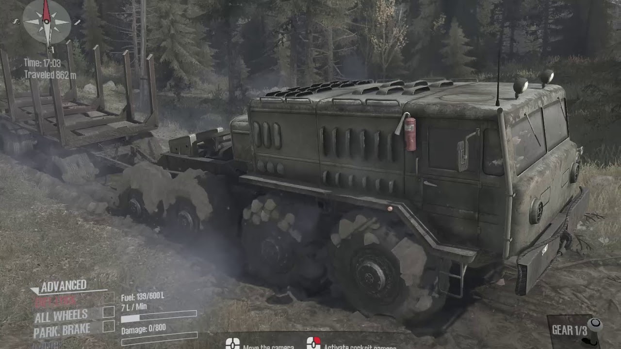 Logging with the Maz-535 Ballistic Missile Truck, MudRunner, a Spintires Game™