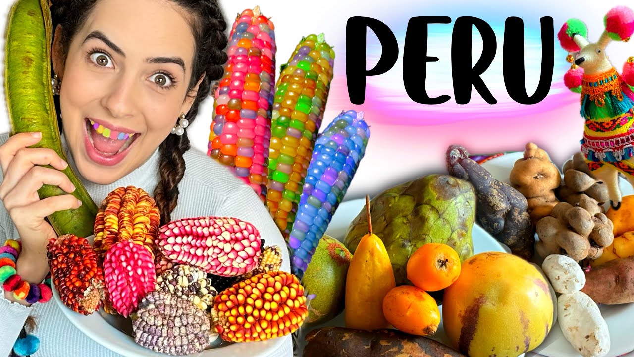 PROVANDO COMIDAS do PERU! MILHO ARCO-ÍRIS? Frutas estranhas e batatas louconas! Paula Stephania