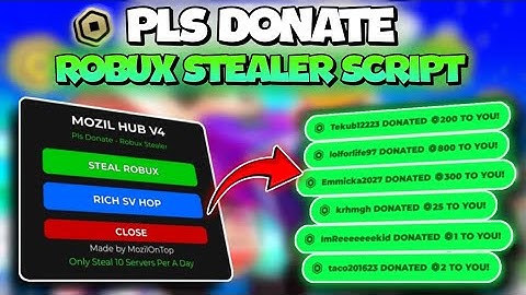 [NEW 💸] Pls Donate Robux Stealer Script! 🤑 | KEYLESS | STEAL ROBUX | UNPATCHED