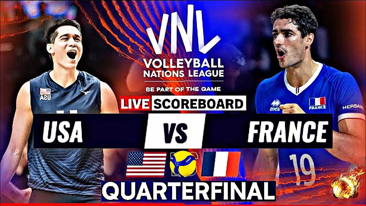 USA vs FRANCE Live Score Update Today Match VNL 2023 FIVB MENS VOLLEYBALL NATIONS LEAGUE