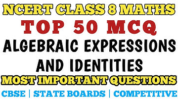 Best MCQ Algebraic Expression and Identities Class 8 || Class 8 maths mcq #mcqncert #class8maths