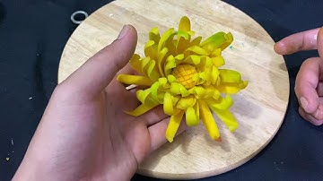 HƯỚNG DẪN TỈA HOA CÚC TỪ BÍ ĐỎ ĐƠN GIẢN TẠI NHÀ | CARVING SIMPLE FOOD AT HOME| DPCarving