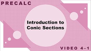 Precalc 4-1 | Introduction to Conic Sections