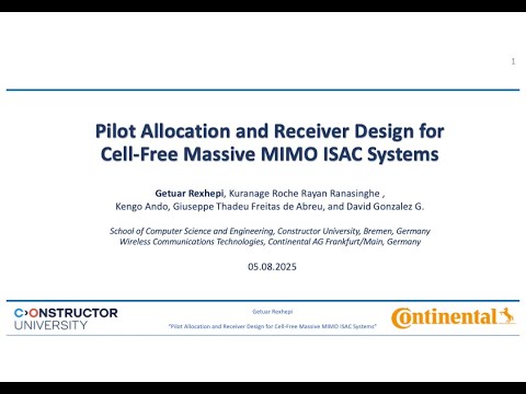 Pilot Allocation for Cell-Free Massive MIMO ISAC Systems - YouTube