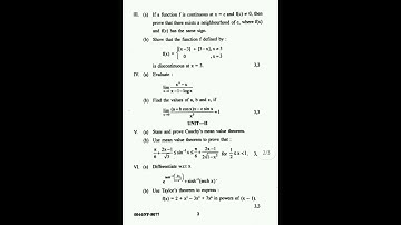 B.A./B.Sc.(General) 1st semester [2019-20] MATHEMATICS (PAPER-II)  (CALCULUS-I) PU CHANDIGARH