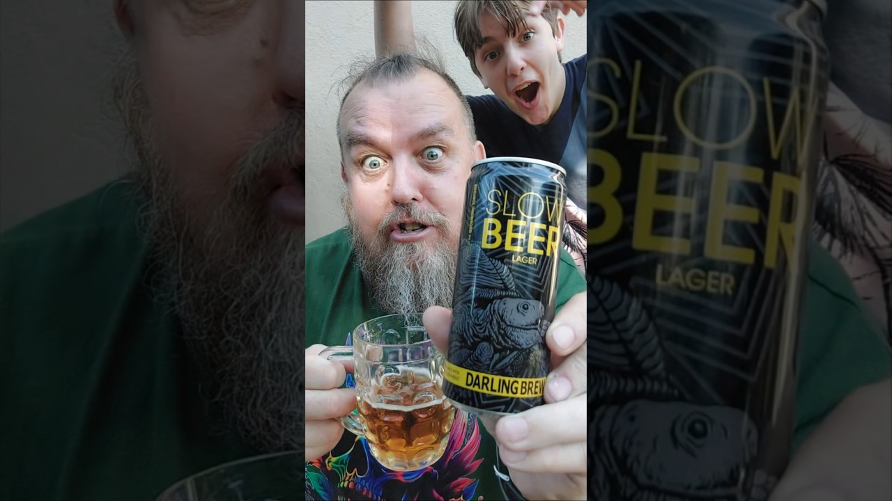 Viking trying Slow Beer Lager by Darling Brew 