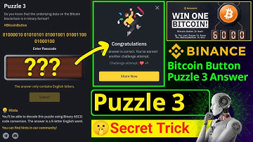 Puzzle 3 Answer | Binance Bitcoin Button Passcode